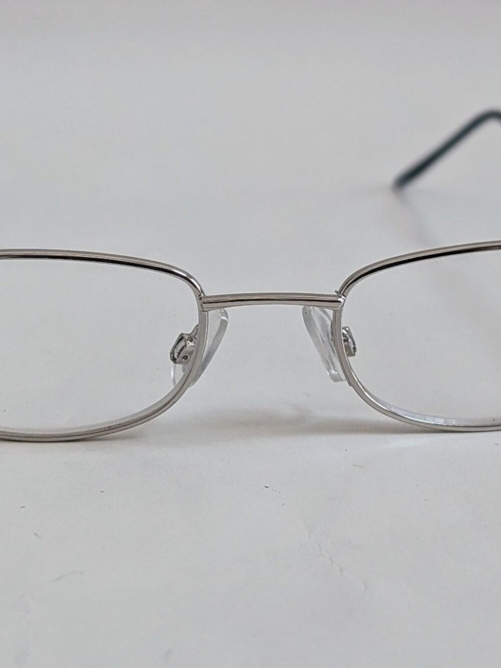 NWT Vintage 90's Small Rectangle Metal Reading Glasses +1.50 (S. Silver)